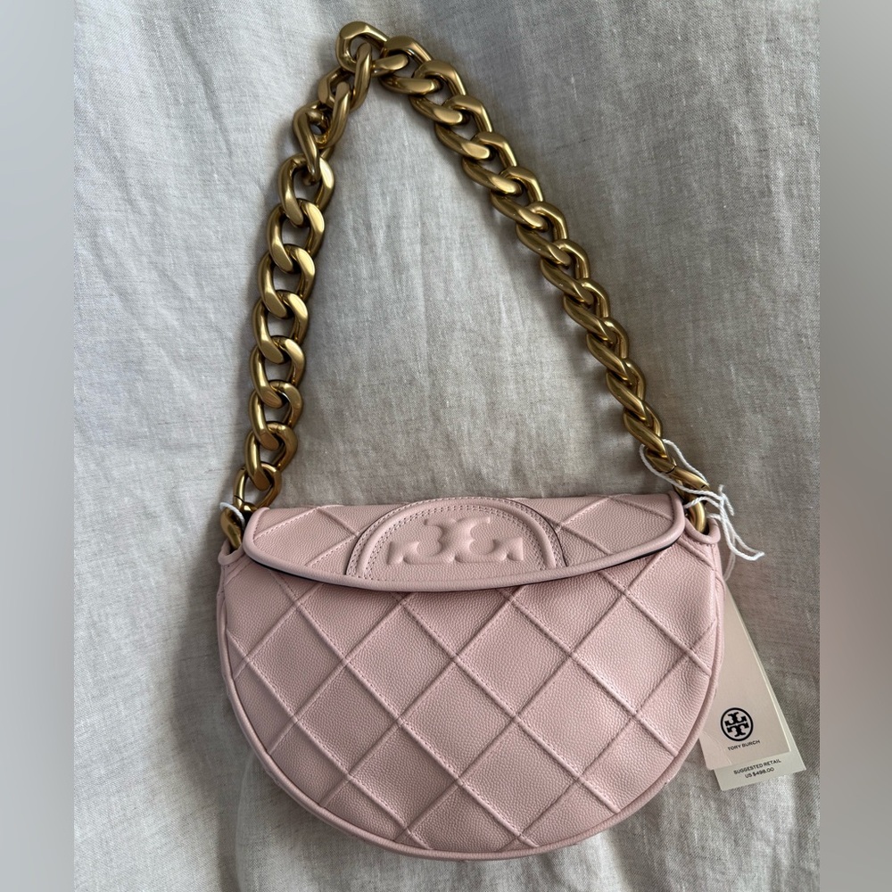 Tory Burch Light Pink Quilted Shoulder Bag